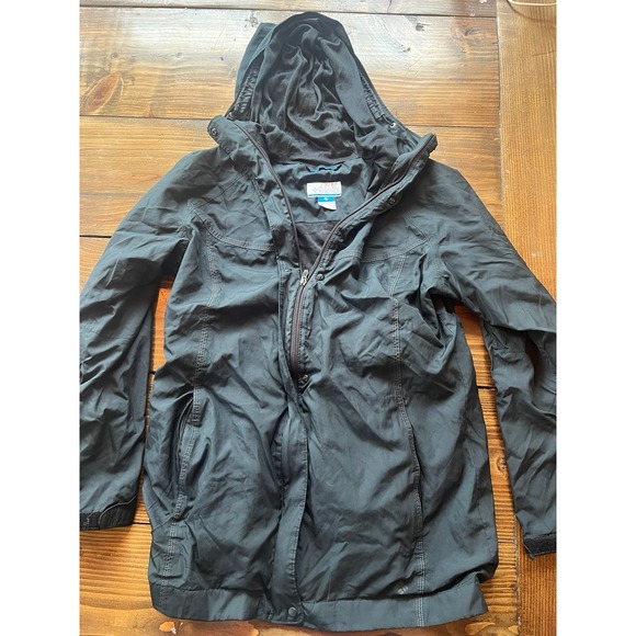 Columbia Jackets & Blazers - Columbia Womens Black Hooded Rain Jacket Mesh Lined Windbreaker Full Zip Outdoor